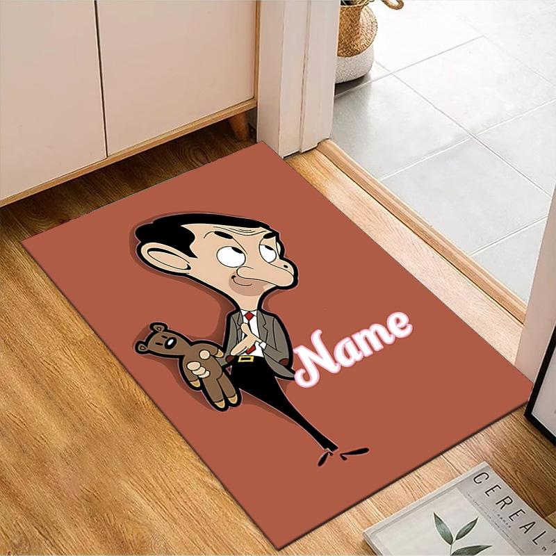 Custom Name Mr. Bean's Sunny Day Rug for Living Room, Game Rooms, Office, Bedroom, Floor Mat Playful Design, fan gifts Christmas decor