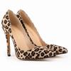 Women Pumps Classic 11cm Sexy Leopard Flock Pointed Toe High Heels Women Lady Pumps Velvet Spring Party Wedding Shoes Large Size Shoe