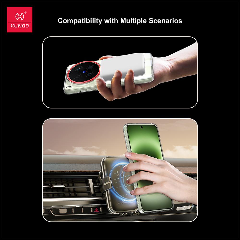 Для Vivo X300 Ultra Чехол XUNDD Кристально Прозрачный Противожелтеющий PC Чехол для Телефона с Магнитным Кольцом