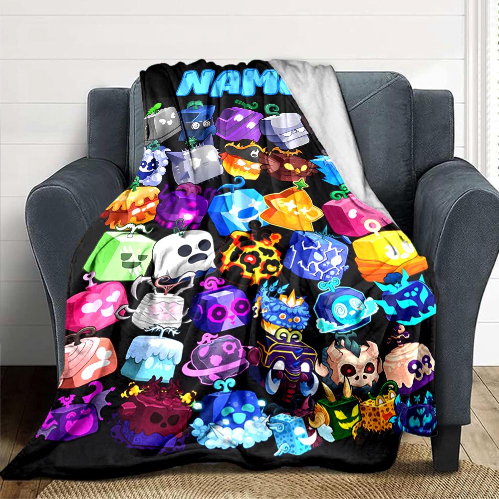 Custom Name Monster Cube Collection Party Blanket For Couch Bed Plush Cozy Fuzzy Blanket Super Soft Warm Blankets For Fall And Winter 091612
