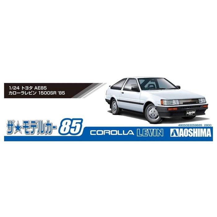 Aoshima 1/24 The Model Car Series No. 85 Toyota AE85 Corolla Levin 1500SR 1985 Plastic Model Kit