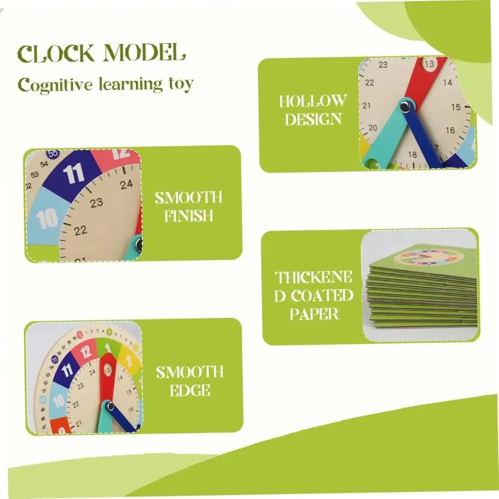 Деревянные часы Развивающая игрушка с карточками времени Набор для занятий со временем Часы Монтессори для обучения времени Набор для обучающей игры для детей