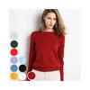 Round Neck Bottoming Shirt Sweater Women Short Long Sleeve Pullover Solid Color Knitted Sweater