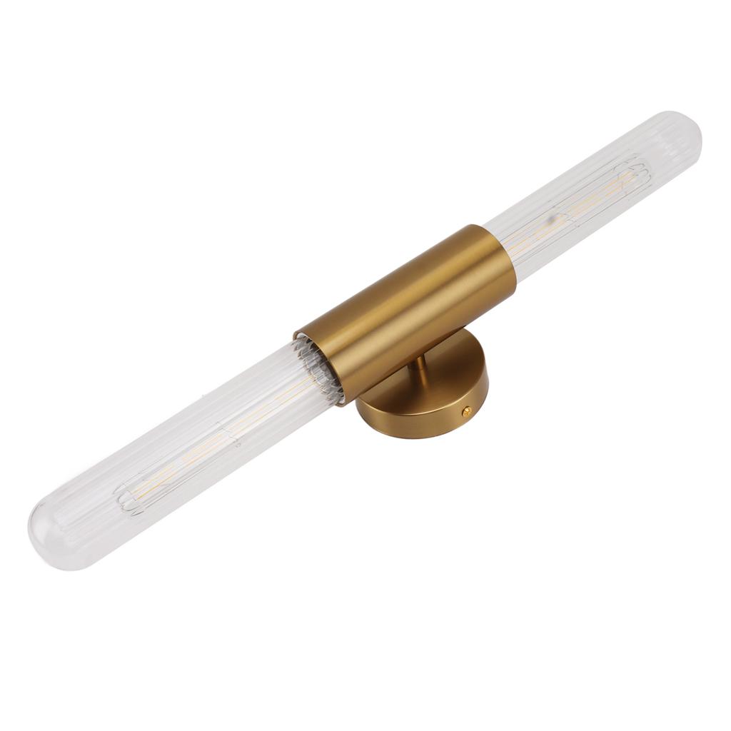 Gold Wall Sconce Light Fixture with 2 Glass Lampshade LED Bathroom Vanity Light Wall Mount Lamp for