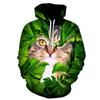 Kawaii Cat Wall Brick Graphic 3D Graphic Hoodie Men Y2k Tops Women Cute Animal Print Sweatshirt Kid Funny Casual Hooded Clothing