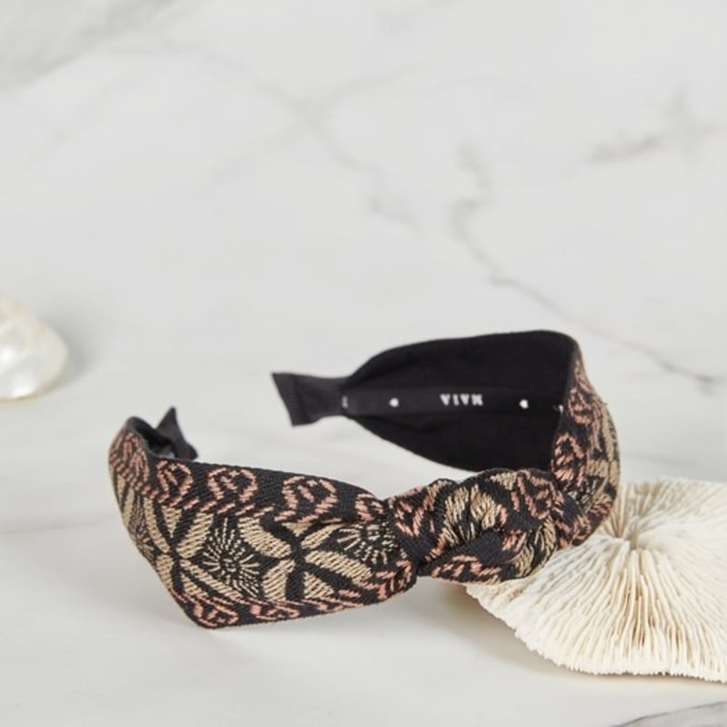 Повязка на голову MAIA Sun жаккардовая - Коричневая