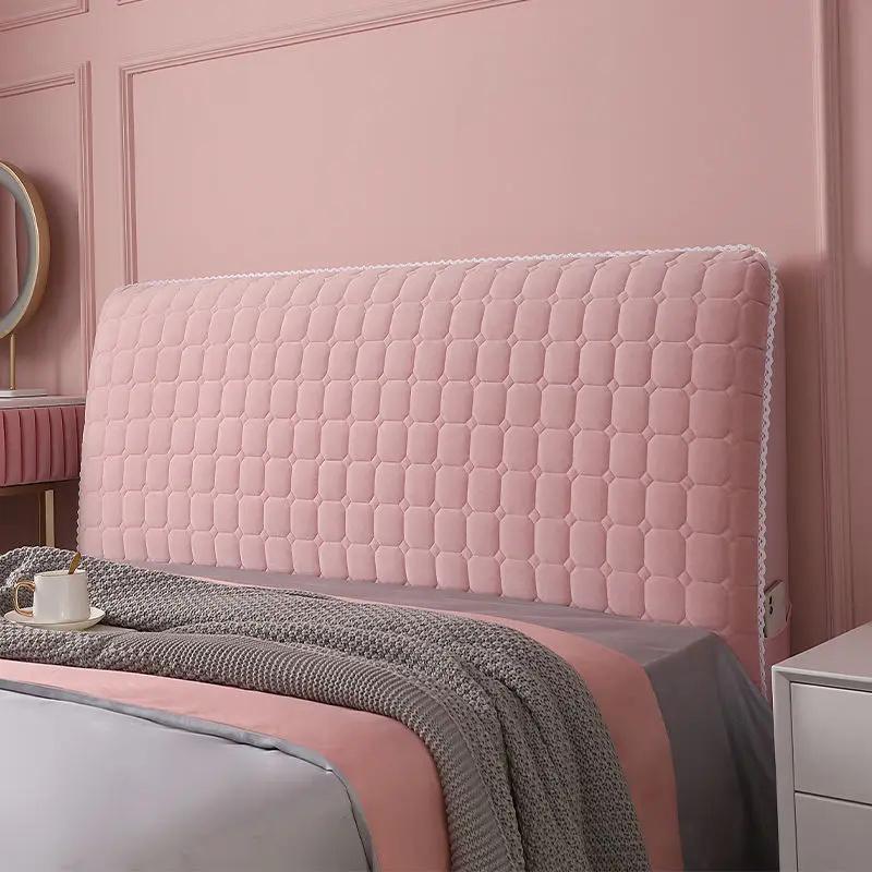 Роскошный клетчатый чехол на изголовье кровати, теплые бархатные чехлы на спинку кровати «все включено», мягкая кровать, защита от пыли, утолщенная защита для спины