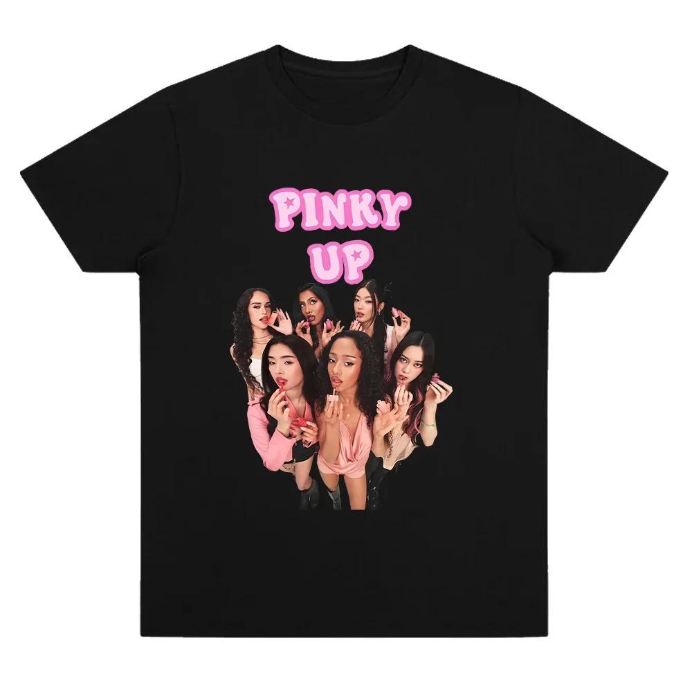 Women Unisex High Quality Cotton Tees Katseye Pink Up T Shirts 2026 New Song Fashion Clothing Pop O-neck Short Sleeve Casual Tops