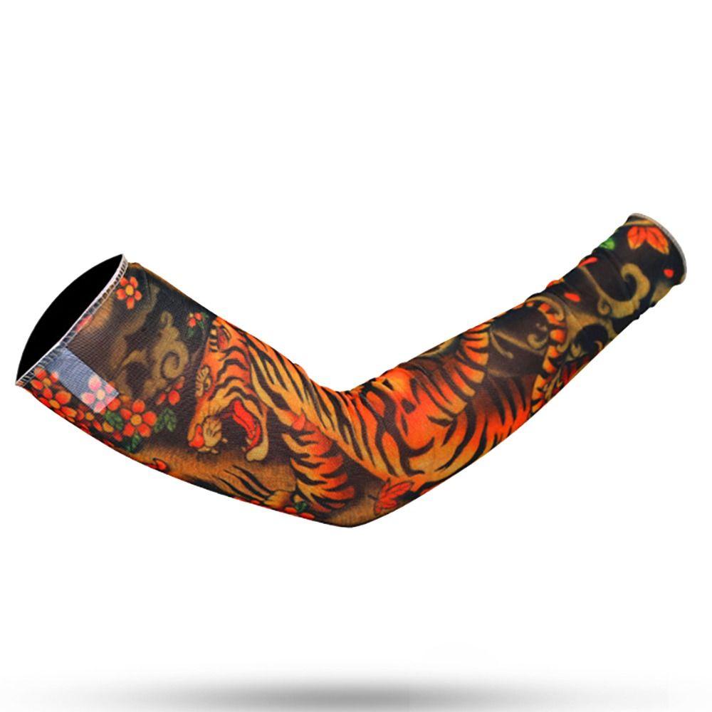 Охлаждающий спортивный баскетбольный чехол на открытом воздухе, татуировка, рукава, рукава с цветком, защита от солнца