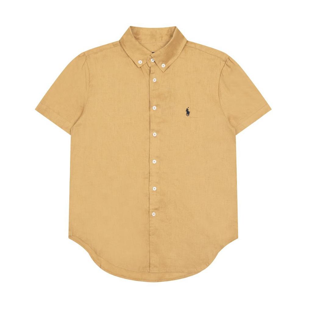 2025 Summer Ralph RL Little Pony Embroidered Pure Linen Goddess Short-Sleeved Shirt