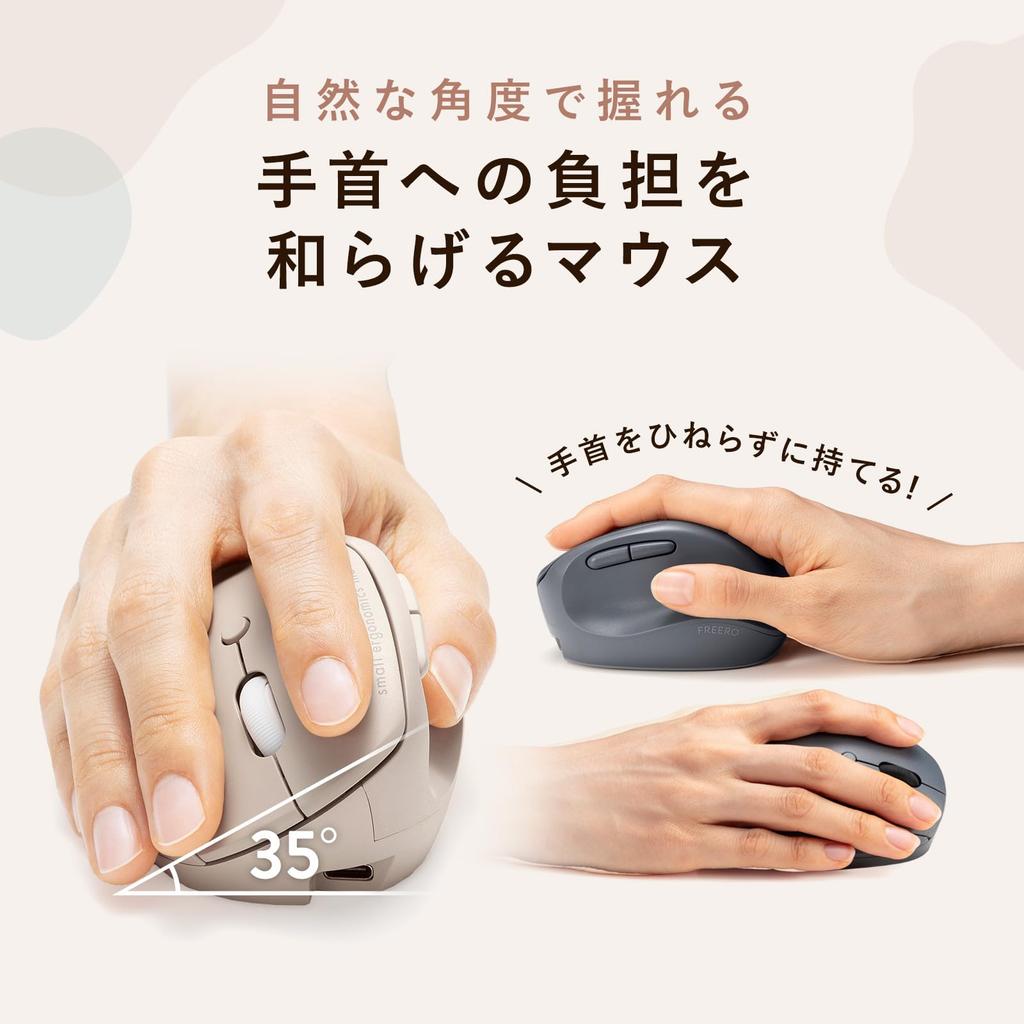 Sanwa поставляет беспроводную тихую маленькую эргономичную мышь 5 (Перезаряжаемый, Кнопочный, Синий) MA-EWBS522BL