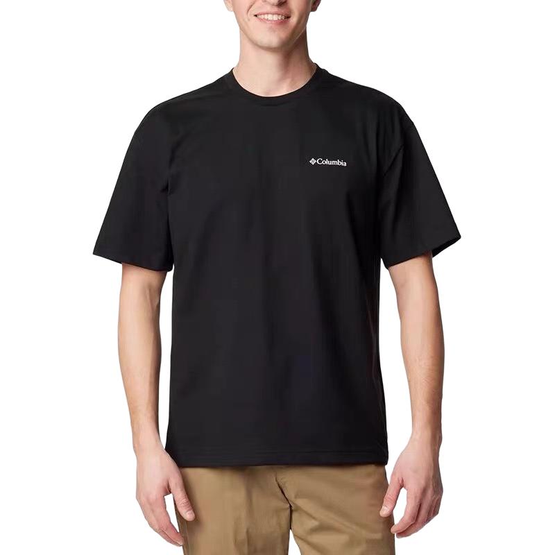 Columbia T-Shirts Men's Black Crew Neck Moderate AE4288-010