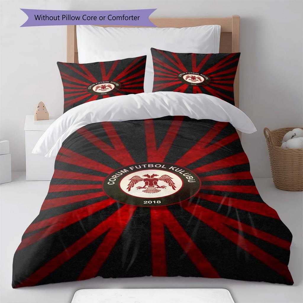 CORUM FK Pattern Bedding Set Quilt Cover Pillowcase Home Decor Gift (1 * duvet cover + 2 * pillowcase, without core)