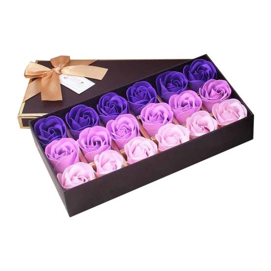 18Pcs/Box Artificial Flower Elegant Fragrant Multicolor High Simulation Soap Flower with Gift
