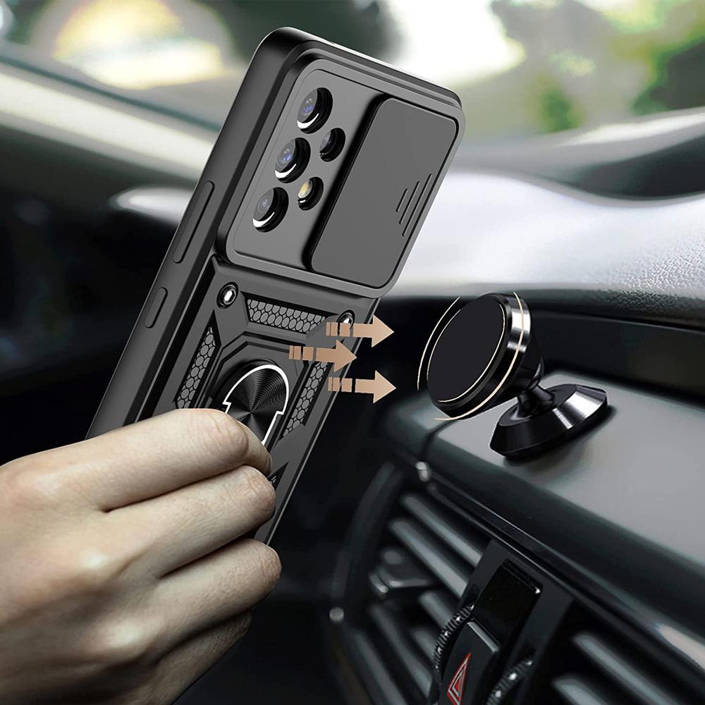 Alogy Camshield Stand Ring Case with Camera Protector for Samsung Galaxy A73 / A73 5G + Glass