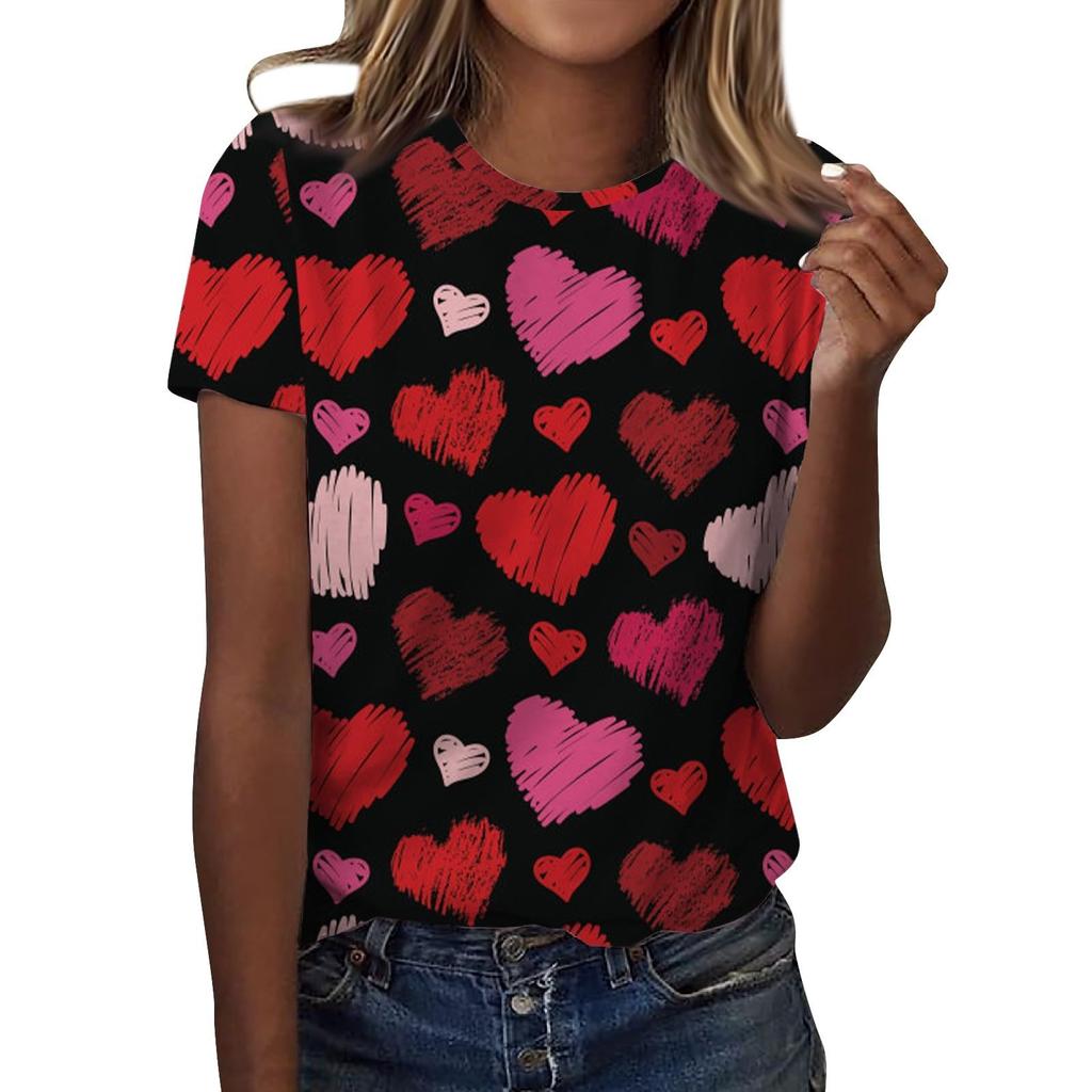 Футболки с цветочным принтом «Роза», женская модная футболка с коротким рукавом и круглым вырезом, Y2k Harajuku, футболки больших размеров, топы, женская одежда