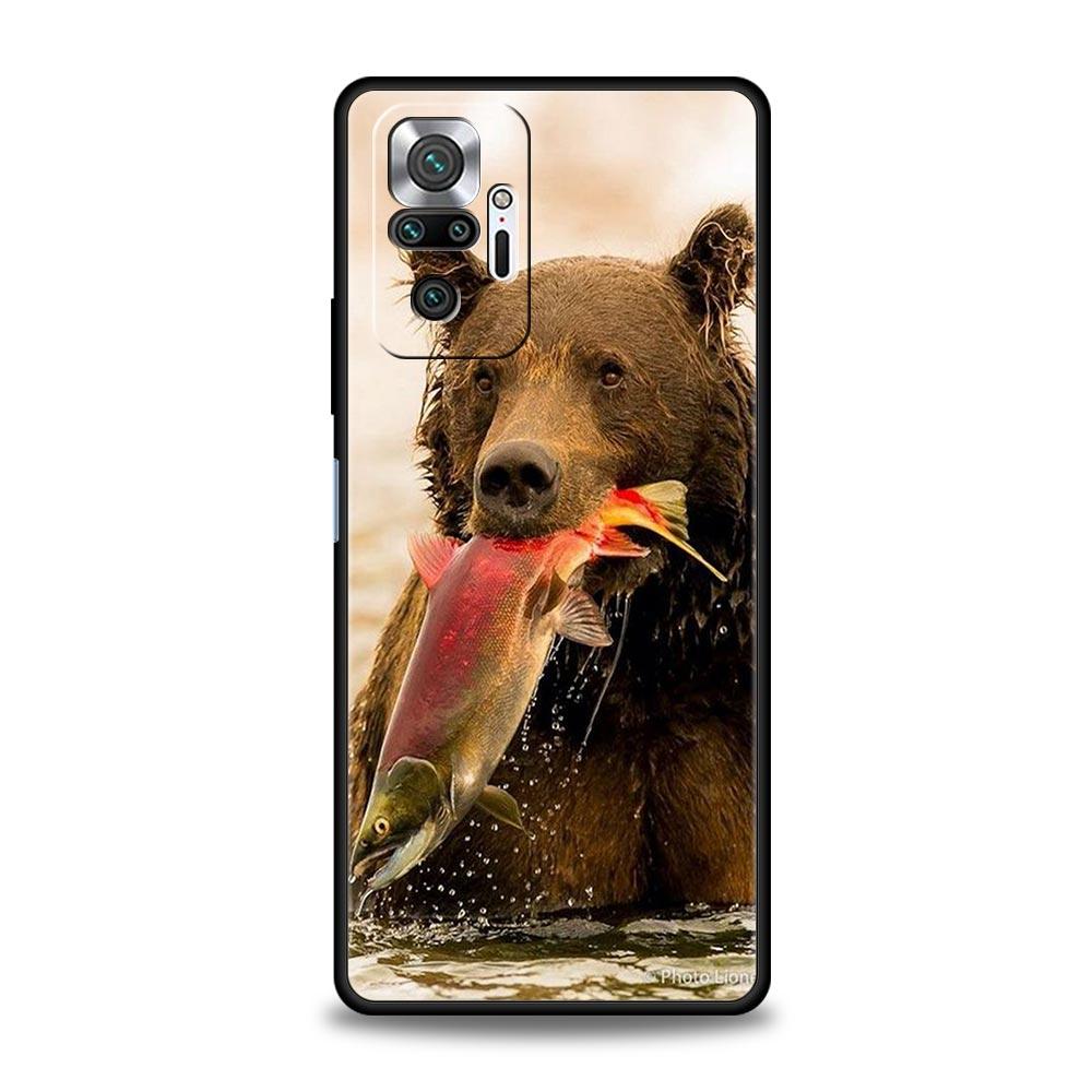 Funny Just Relax Brown Bear Luxury Phone Case For Xiaomi Redmi Note 12 11 10 Pro Plus 9S 9 8 7 9T 8T 9C 9A 5G K40 Gaming Cover