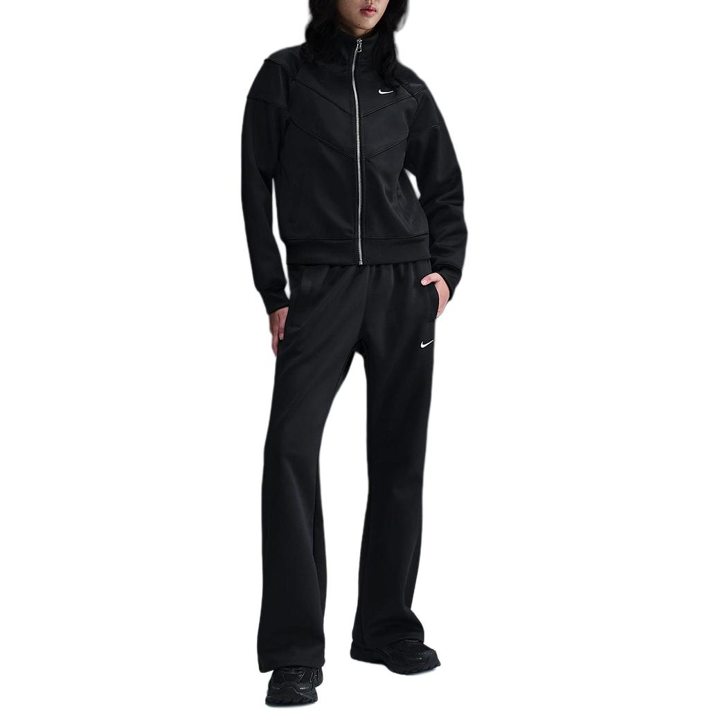 Nike Sportswear Windrunner Logo Stand Collar Comfortable Long Sleeve Jacket Women Jackets Black White HJ0976-010