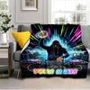 1PC Custom Name DJ Neon Lights Show flannel blanket versatile,all-season throw suitable for the living room,bedroom,camping,travel,and gift
