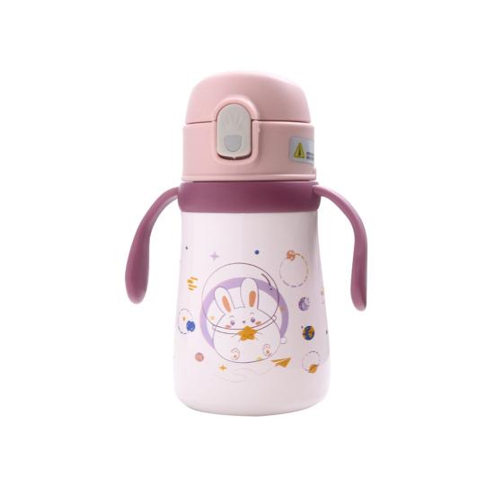 1 комплект термочашки емкостью 360 мл с ручкой и ремешком из пищевой нержавеющей стали с изолированным принтом животных