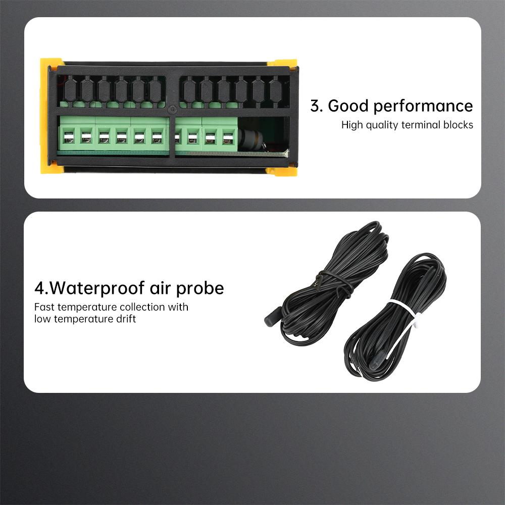 ETC-974 Интеллектуальный цифровой терморегулятор DC12V/24V AC110V/220V Точная регулировка Компрессор/Мороз/Вентилятор
