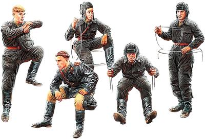 Master Box Масштаб 1/35 Советский танковый экипаж 1943-1945 Пластиковый набор для сборки (5 фигур) MB35068