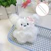 Cartoon Plush Bow Dog Keychain Plush Rabbit Car Keyring Doll Cartoon Bag Pendant Charm Decor Accessories Toy Kids Birthday Gift