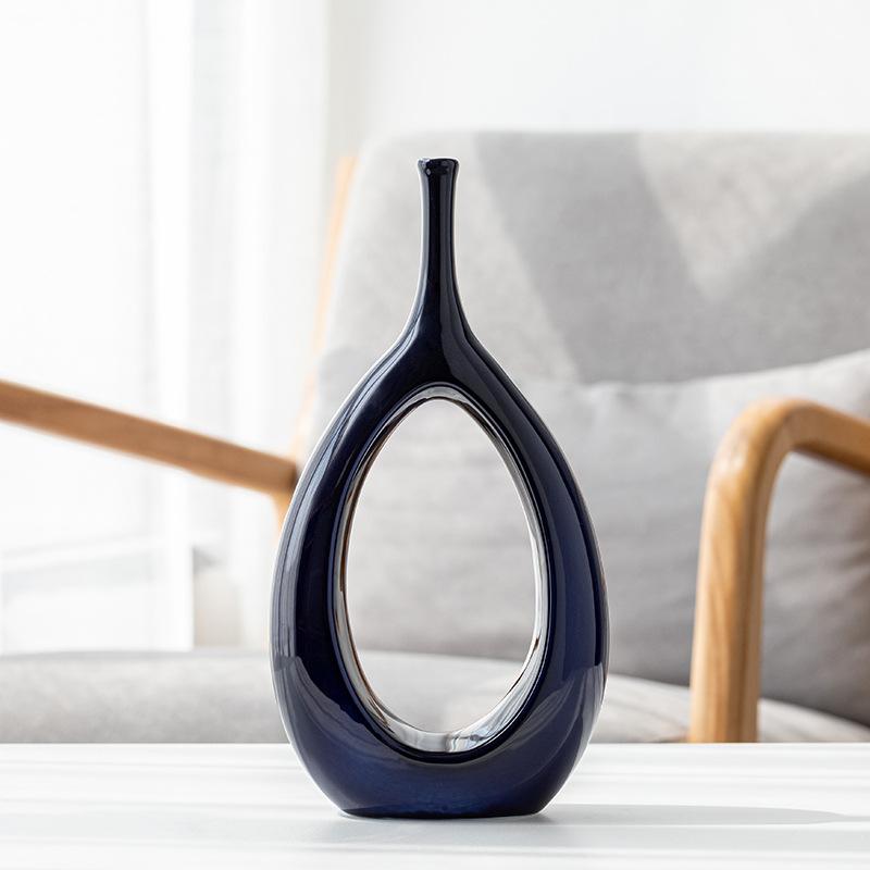 1 шт., креативные керамические кольцевые вазы, настольные декоративные цветы, современный домашний декор