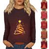 Women's Daily Casual Long Sleeve Christmas Print O-neck Top