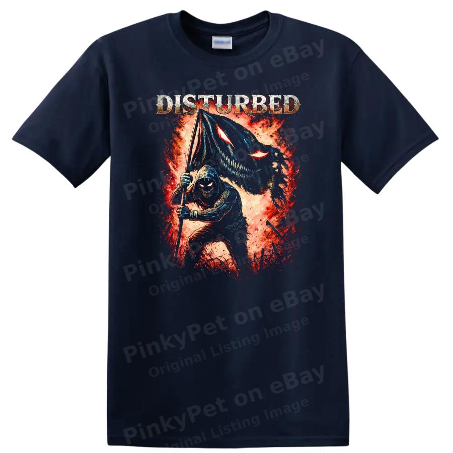 Disturbed Retro Rock Heavy Metal Album Cover Art T Shirt w/ Cool Tee