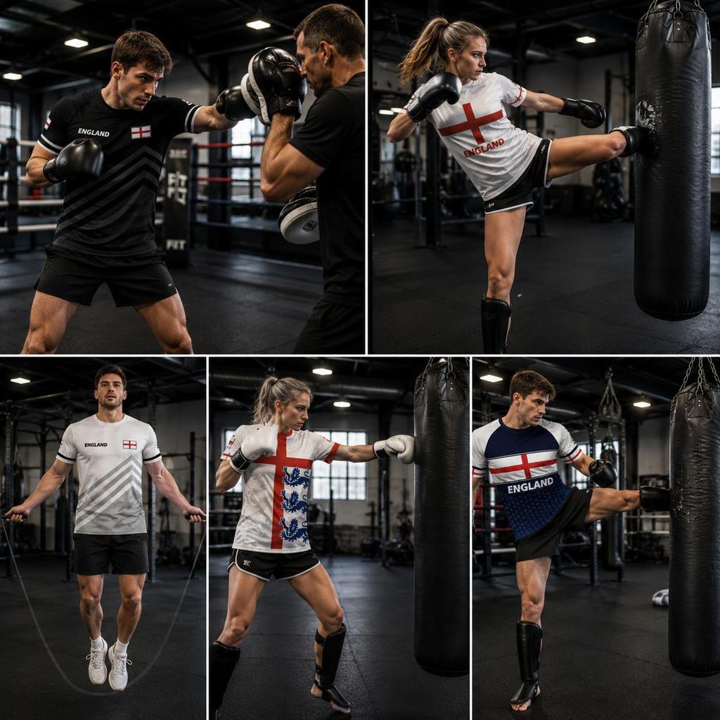 United Kingdom England British Britain UK Muay Thai MMA Boxing T-shirt National Flag 3D Print Training Unisex Men Women Fitness Workout Sport