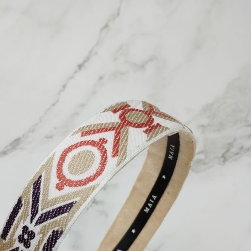 Жаккардовая повязка на голову MAIA - Слоновая кость