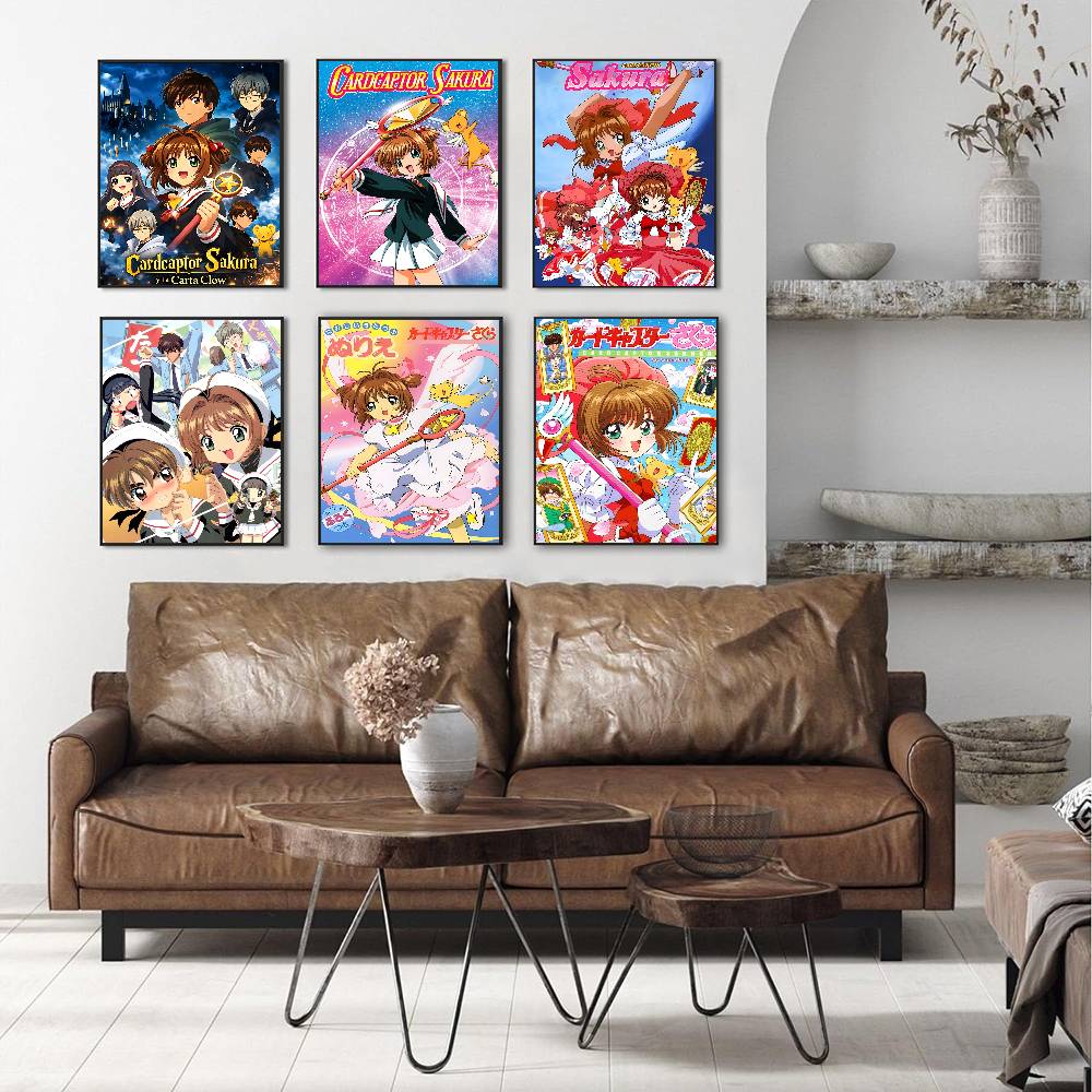 C-CardcaptorS S-Sakura Милая Розовая Девочка Качественные Принты и Постеры Водонепроницаемые Бумажные Наклейки Постеры для Кофейни Бара