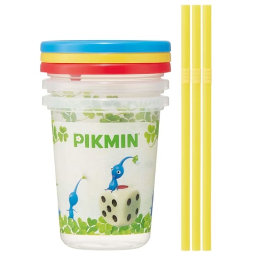 Skater Tumbler with Straw 3 Pieces 320ml Pikmin Made in Japan SIH3ST-A