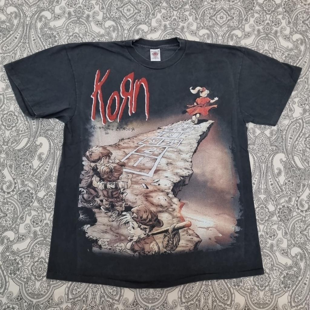Korn Vintage Shirt Size L Follow The Leader Graphic Print 90s Metal Slipknot