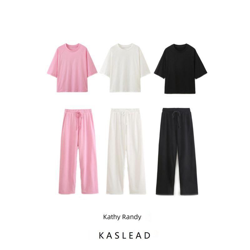 Kaslead New Arrival Women's Fashion Style Fashion Double-Sided T-shirt Casual Pants 3854307 3854308