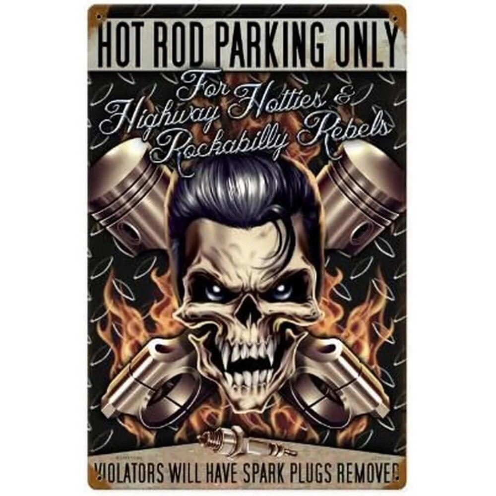 Hot Garage Pinup Girls Rod Metal Tin Signs Posters Plate Wall Decor for Garage Bars Man Cave Cafe Clubs Retro Posters Plaque