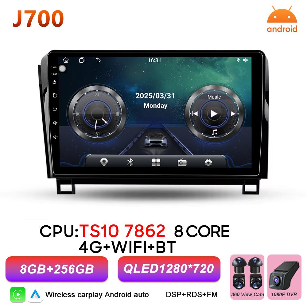 Android 16 Auto Car Radio For Toyota Tundra XK50 Sequoia XK60 2007 2008 2009 2010 2011 - 2017 2k Video Multimedia Player 5G Wifi
