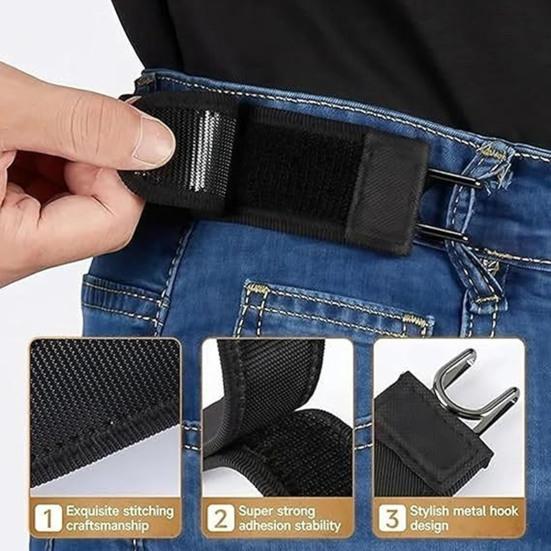 Пояс без пряжки Эластичный Регулируемый Ленивый Пояс Дизайн на липучке Эластичный Пояс Ленивый Удобный Пояс