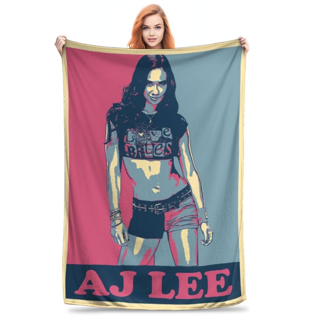 AJ Lee Wrestling Divas Bedding Throws Flannel Bedspread For Living Room Aesthetic Sofa Bed Cover