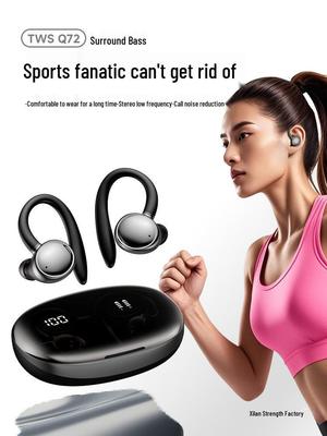 2025 Беспроводные Bluetooth-наушники с шумоподавлением и заушным креплением - Внутриканальные, Для спорта, Бега, Игр, Сверхдлительное время работы от аккумулятора.