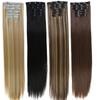 Hair Extensions Synthetic Straight Hair Clips For Women Pure Color 150g High Temperature Fiber