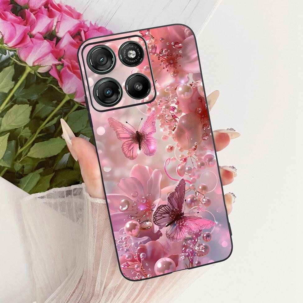 Black Case For Motorola Moto G77 Cover XT2621-4 Fashion Butterfly Cute Luxury Painted Silicone Casing For Moto G77 Motorola G77
