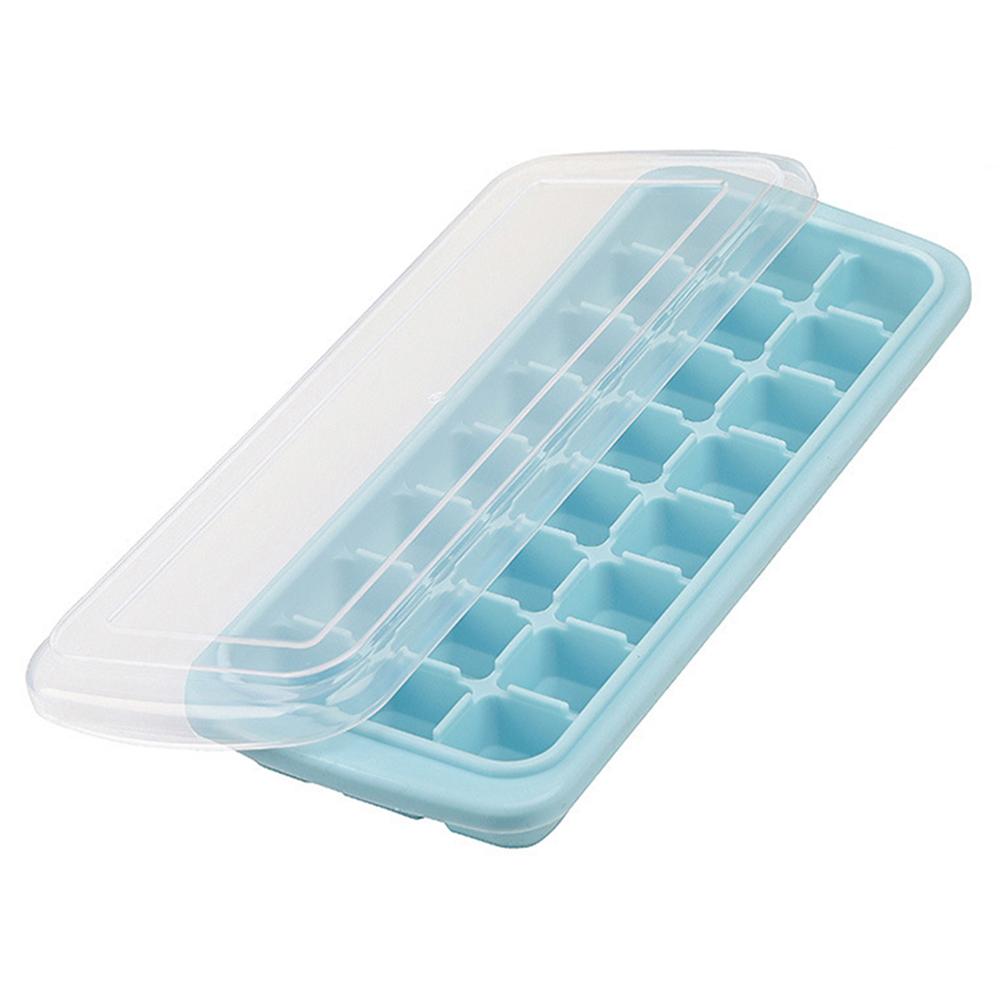 24 Grid Ice Cube Tray Food Grade Silicone Ice Mold with Lid Home DIY Ice Cream Ice Cube Maker Cold Drink Kitchen Bar Accessories