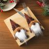 Cartoon Santa Claus Silverware Holder Cute Xmas Tableware Storage Bag  Holiday Dinner