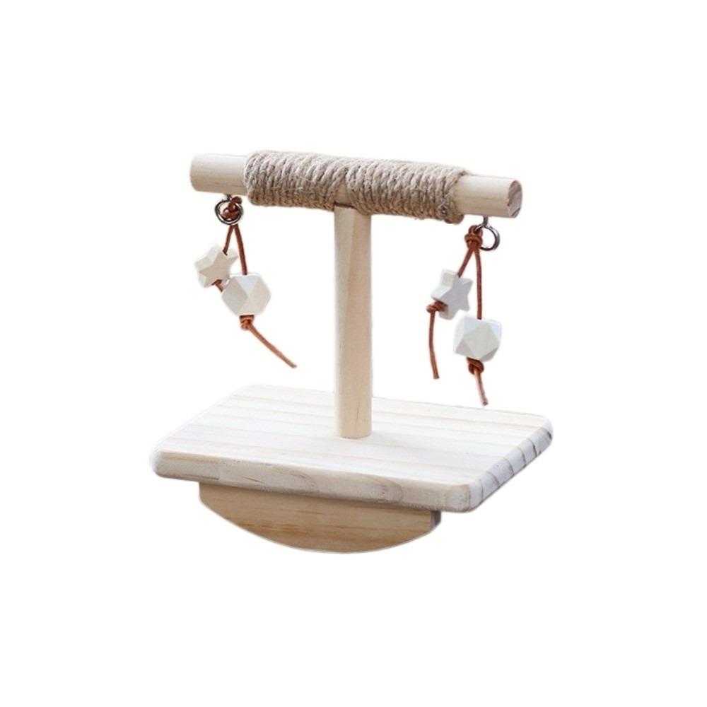 Wooden Rocking Seesaw Wear-resistant Parakeet Teeterboard Parrot Perch Stand Behavior Training