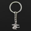 Fashion 30mm Key Ring Metal Key Chain Keychain Jewelry Antique   Plated Helicopter Airplane 15x19mm Pendant