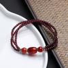Red Agate Bucket Bead Three-ring Bracelet Simple Personality Bracelet Natural Three-in-one Garnet Bracelet