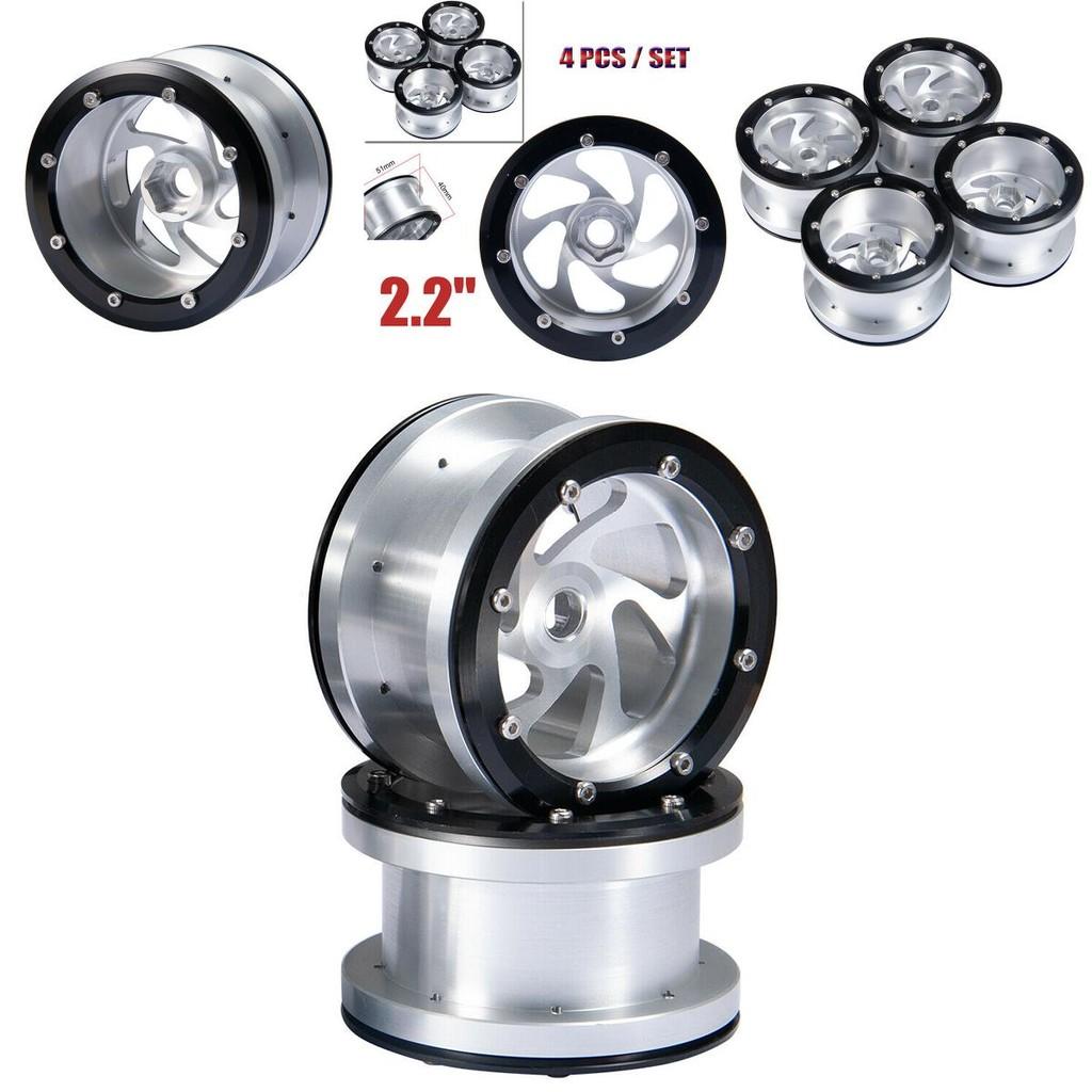 Alloy 4x 22 Beadlock Wheel Rims For 110 Rc Axial Wraith Trx4 Crawler Redcat