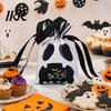 Halloween Candy Bag Pumpkin Ghost Tote Bag, Trick or Treat with Thick Cotton Double Side Print, Sturdy Reusable Party Favor Gift for Kids Durable Or